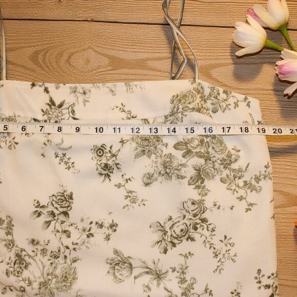 ANTONIO MELANI olive and white linen/viscose sleeveless shirt - Picture 8 of 9